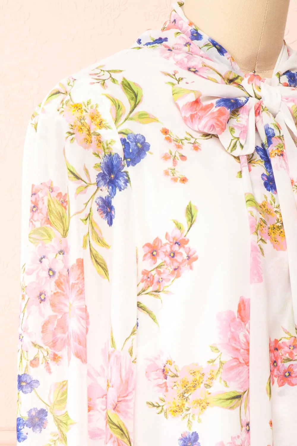 Safa | Floral Chiffon Blouse w/ Bow Collar sold by Boutique 1861 product image thumbnail 4
