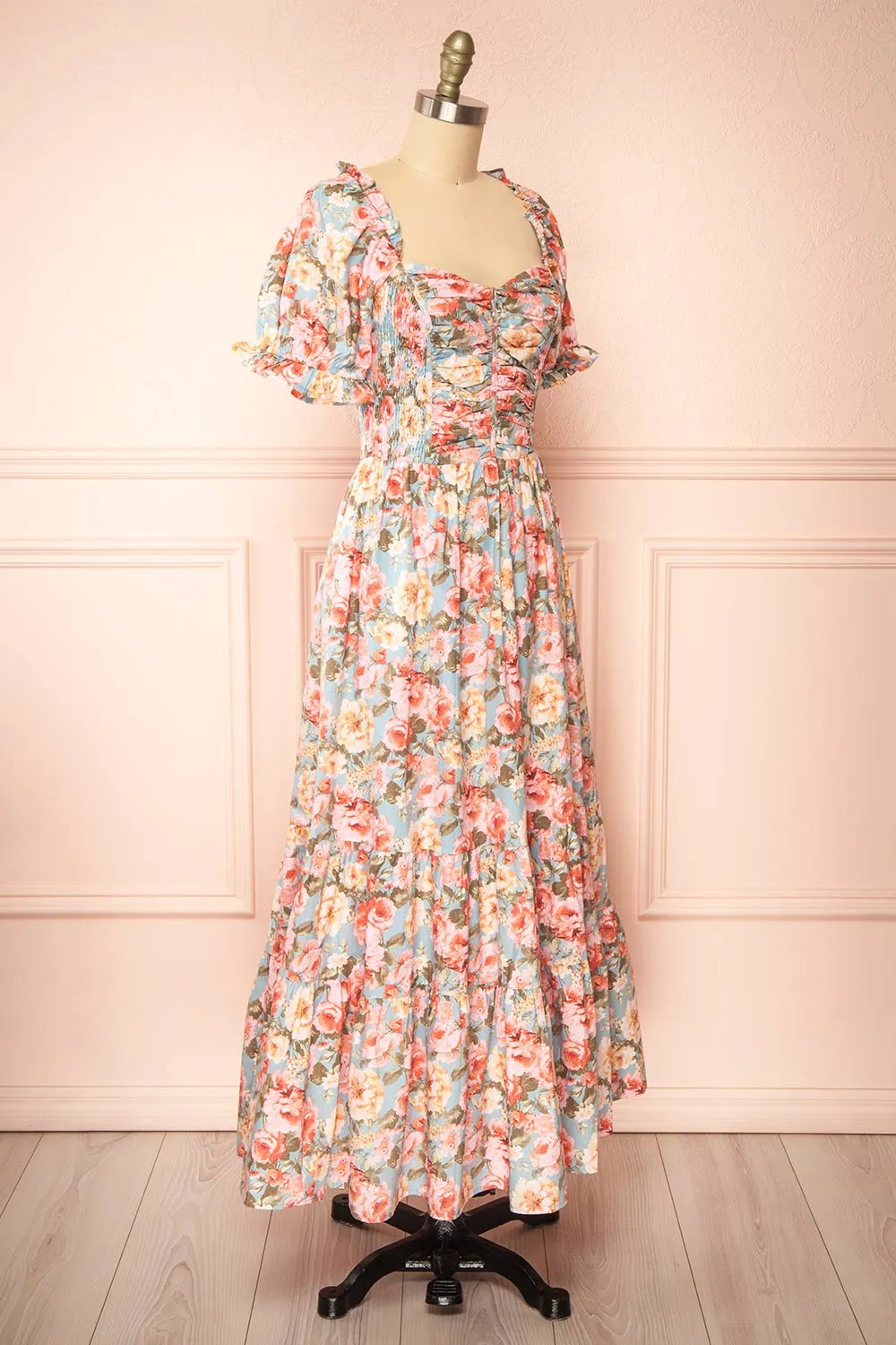 Vintiji | Long Floral Dress w/ Ruched Bust sold by Boutique 1861 product image thumbnail 3
