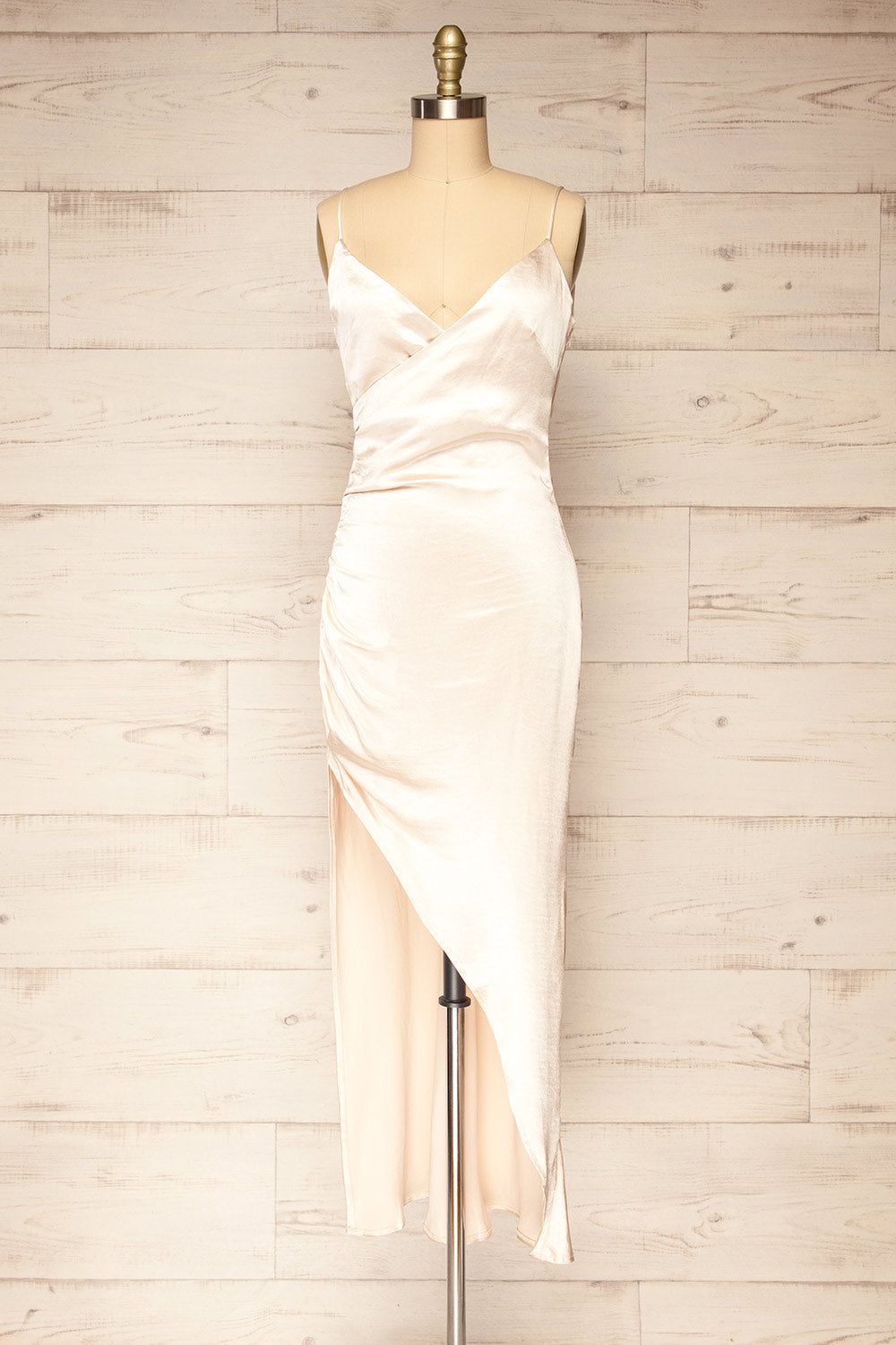 Mychkine | Champagne Midi Dress w/ Slit sold by Boutique 1861