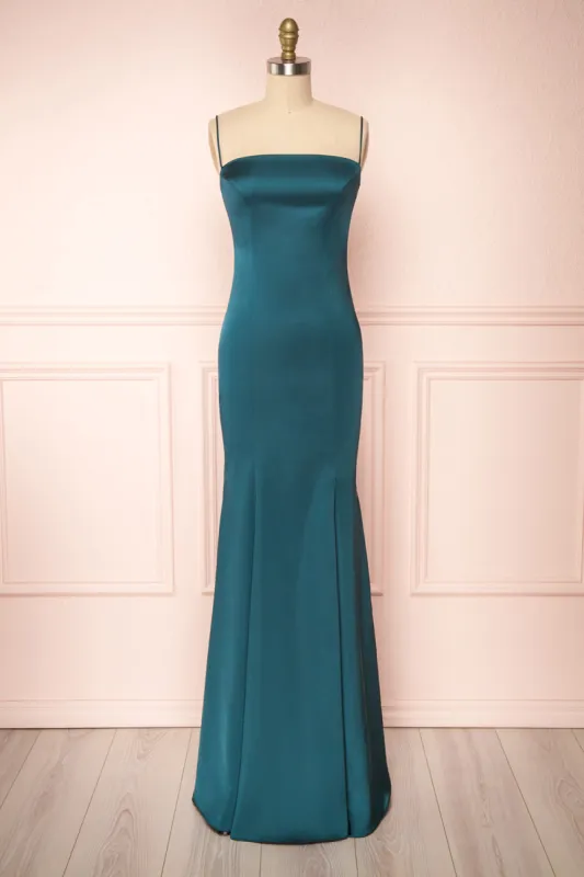 Naomie Emerald | Silky Mermaid Gown sold by Boutique 1861