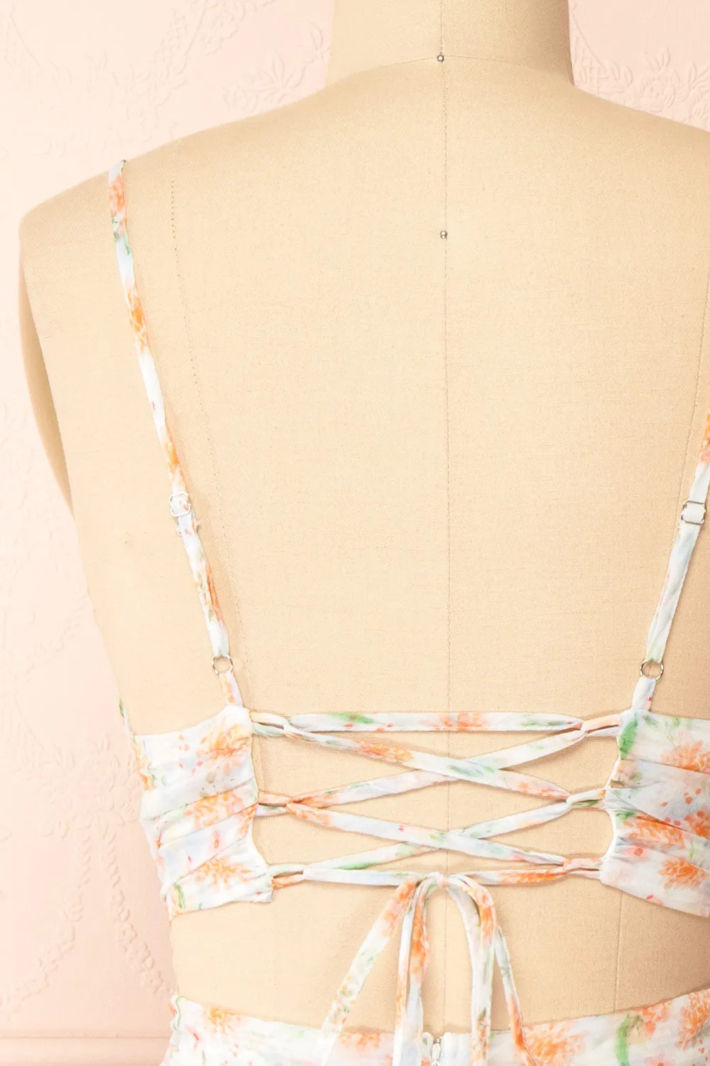 Pattie | Short Floral Dress w/ Plunging Neckline sold by Boutique 1861 product image thumbnail 2