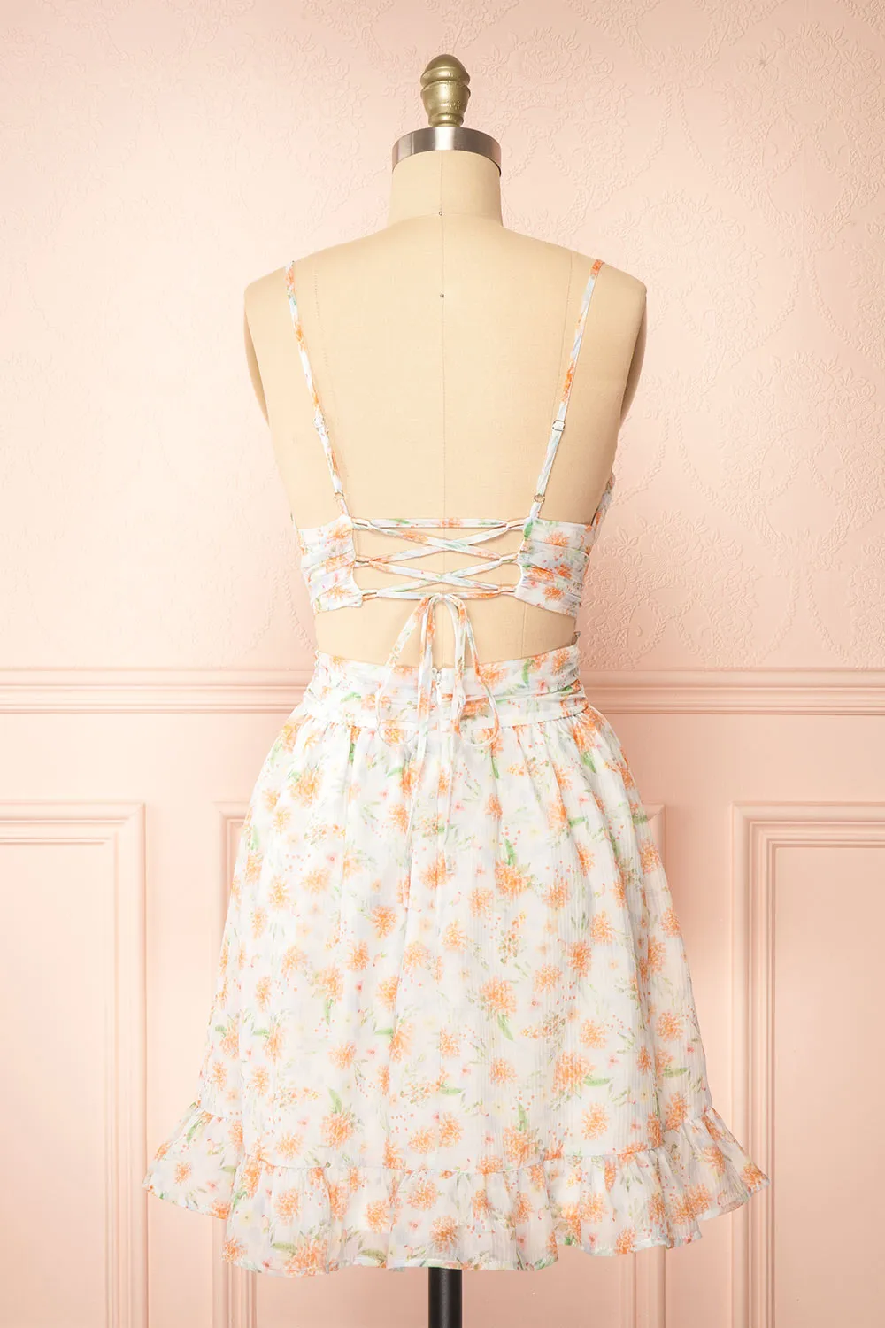 Pattie | Short Floral Dress w/ Plunging Neckline sold by Boutique 1861 product image thumbnail 3