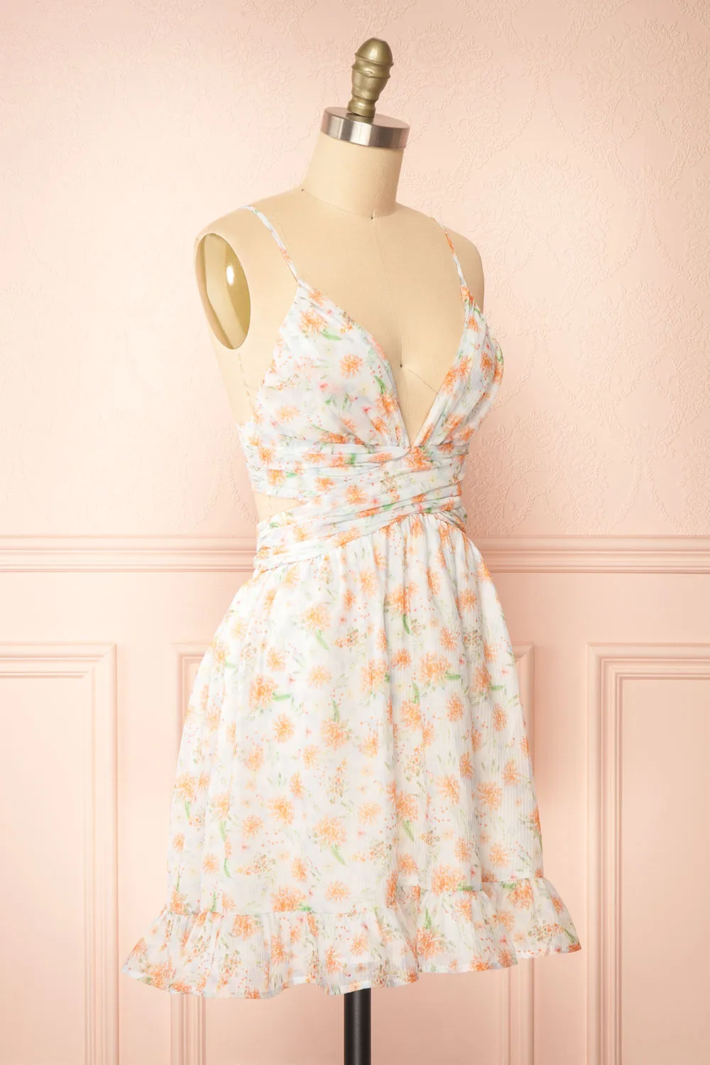 Pattie | Short Floral Dress w/ Plunging Neckline sold by Boutique 1861 product image thumbnail 5