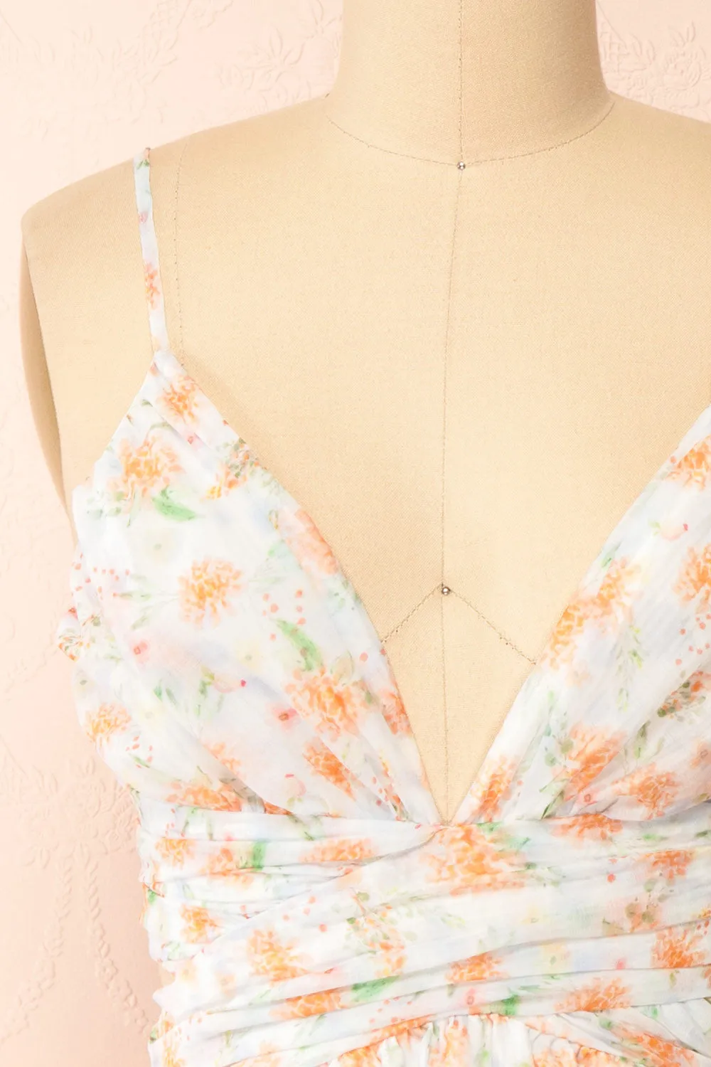 Pattie | Short Floral Dress w/ Plunging Neckline sold by Boutique 1861 product image thumbnail 4