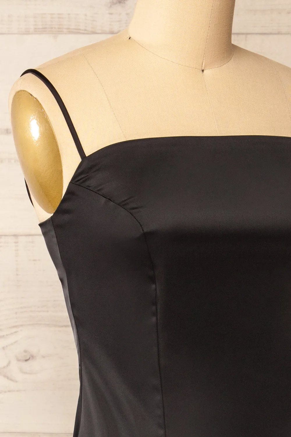 Korina Black | Fitted Satin Midi Dress sold by Boutique 1861 product image thumbnail 5