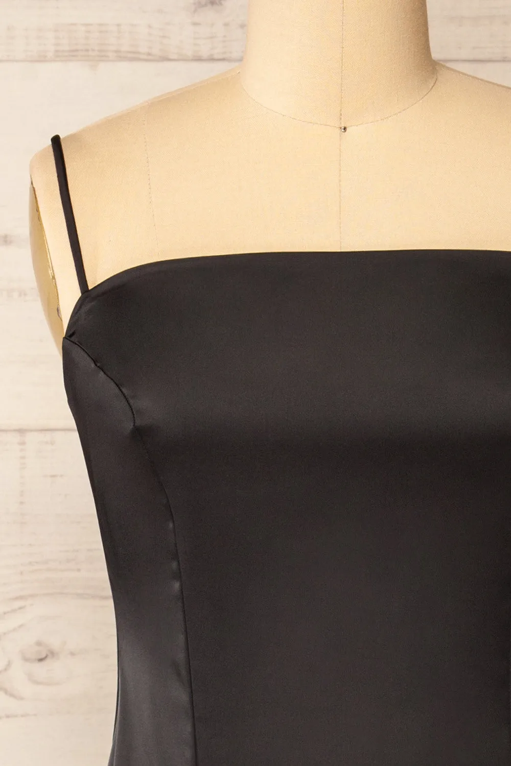 Korina Black | Fitted Satin Midi Dress sold by Boutique 1861 product image thumbnail 3