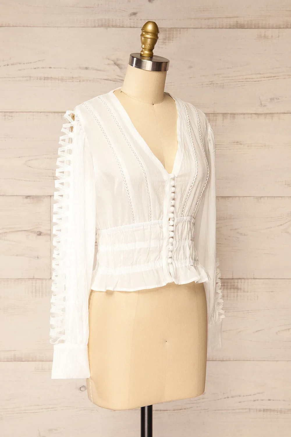 Burlington | White Blouse w/ Long Sleeves sold by Boutique 1861 product image thumbnail 3
