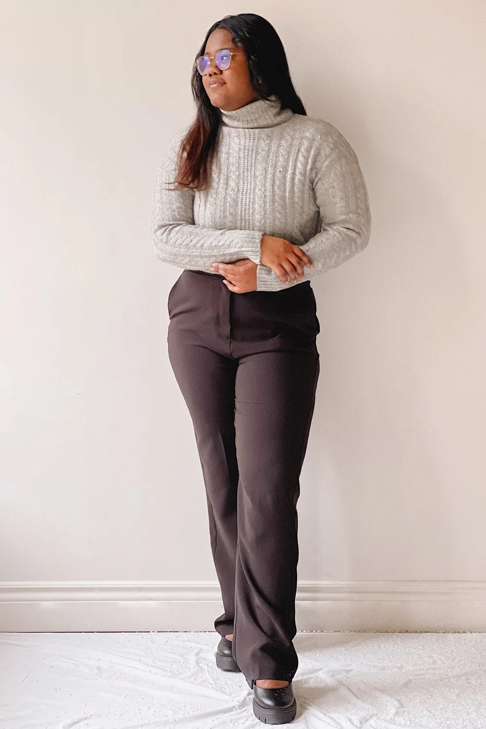 Pulborough Beige | Cropped Turtleneck Sweater sold by Boutique 1861 product image thumbnail 2
