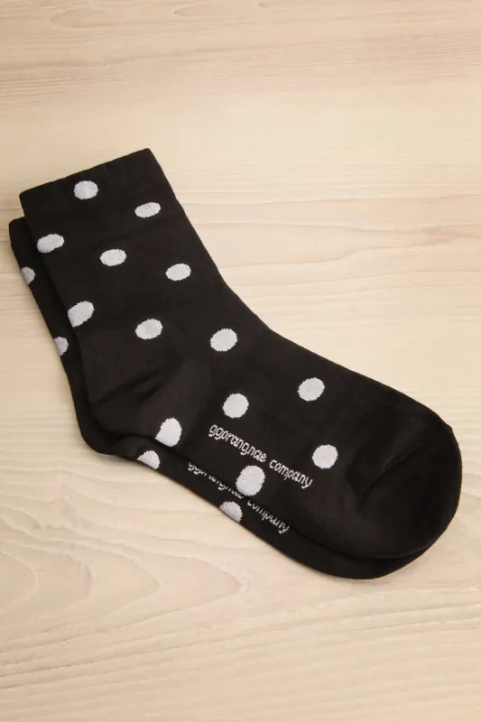 Giza Black | Polka-Dot Mid-Length Socks sold by Boutique 1861