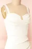 Babette Ivory | Fitted Maxi Dress w/ Pleated Neckline sold by Boutique 1861