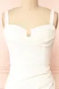 Babette Ivory | Fitted Maxi Dress w/ Pleated Neckline sold by Boutique 1861