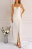 Babette Ivory | Fitted Maxi Dress w/ Pleated Neckline sold by Boutique 1861