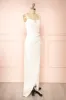 Babette Ivory | Fitted Maxi Dress w/ Pleated Neckline sold by Boutique 1861