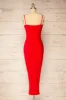 Yurtof Red | Fitted Ruched Midi Dress sold by Boutique 1861