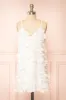 Marssia | Short White Dress w/ Floral Appliqué sold by Boutique 1861