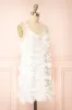 Marssia | Short White Dress w/ Floral Appliqué sold by Boutique 1861