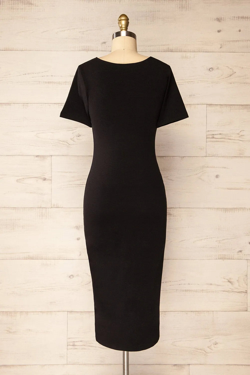 Bogota Black | Short Sleeve Midi Dress w/ Square Neckline sold by Boutique 1861 product image thumbnail 5