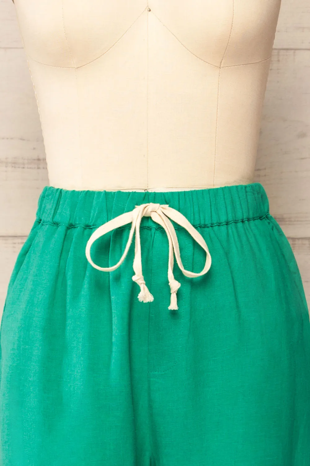 Trincao Green | Linen Pants with Drawstrings sold by Boutique 1861 product image thumbnail 2