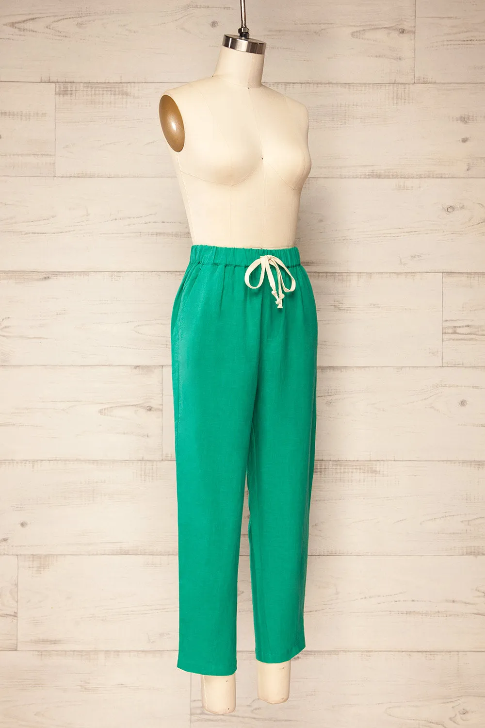 Trincao Green | Linen Pants with Drawstrings sold by Boutique 1861 product image thumbnail 3