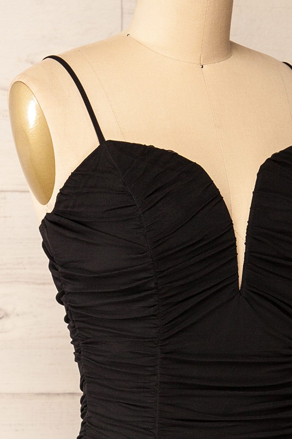 Caen Black | Ruched Fitted Midi Dress sold by Boutique 1861 product image thumbnail 4