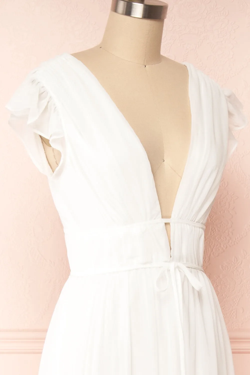 Leony Ivory | V-Neck Chiffon Maxi Dress sold by Boutique 1861 product image thumbnail 3