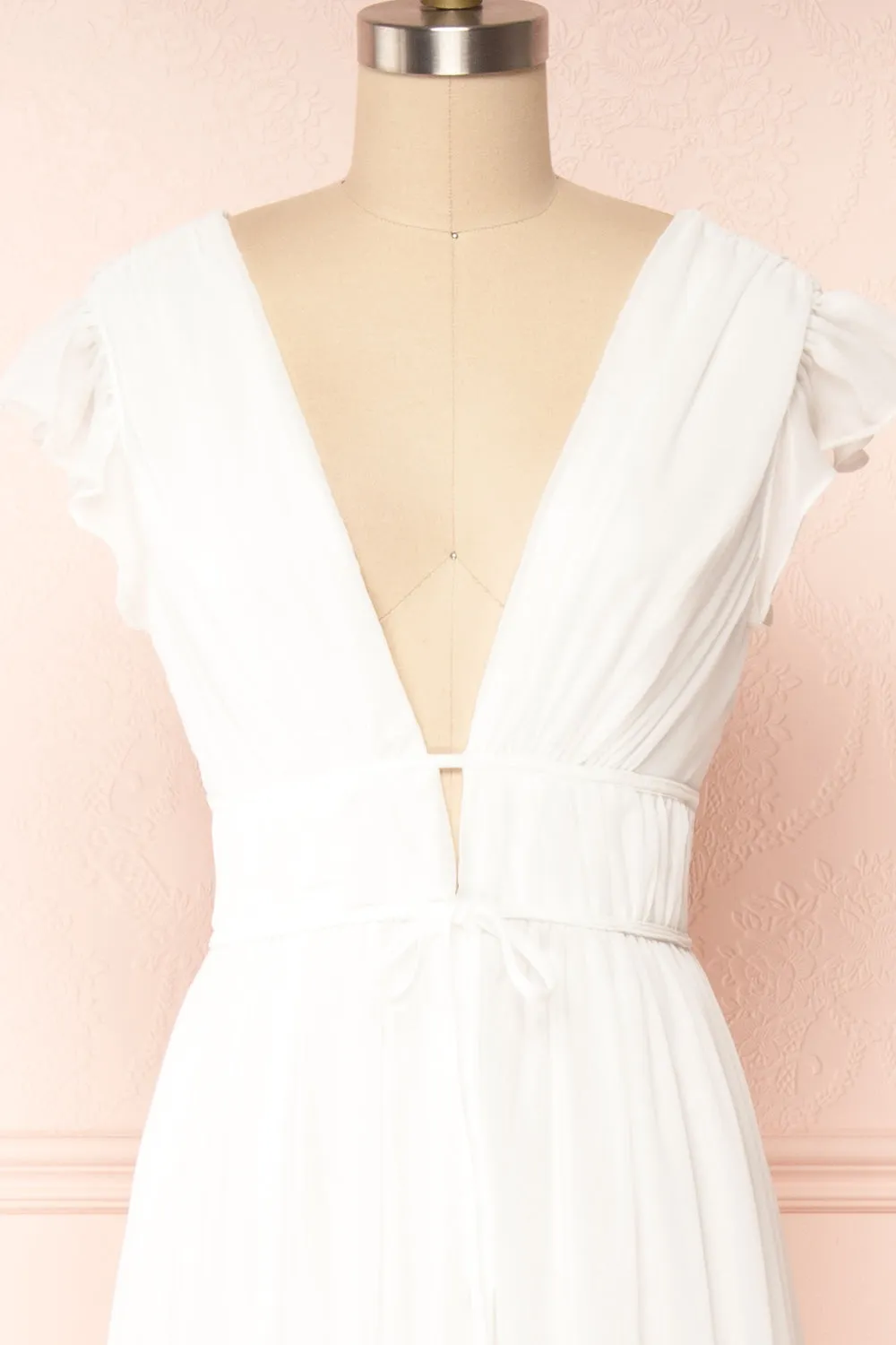 Leony Ivory | V-Neck Chiffon Maxi Dress sold by Boutique 1861 product image thumbnail 5