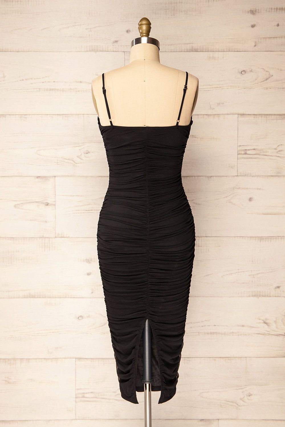 Caen Black | Ruched Fitted Midi Dress sold by Boutique 1861 product image thumbnail 5