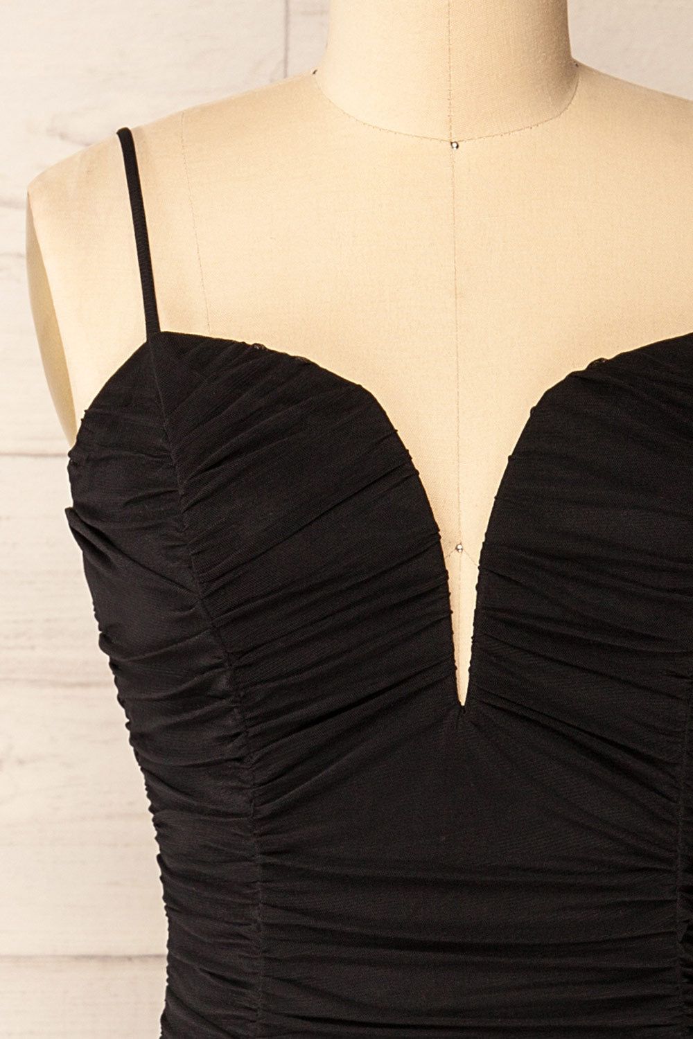 Caen Black | Ruched Fitted Midi Dress sold by Boutique 1861 product image thumbnail 2
