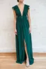 Leony Ivory | V-Neck Chiffon Maxi Dress sold by Boutique 1861