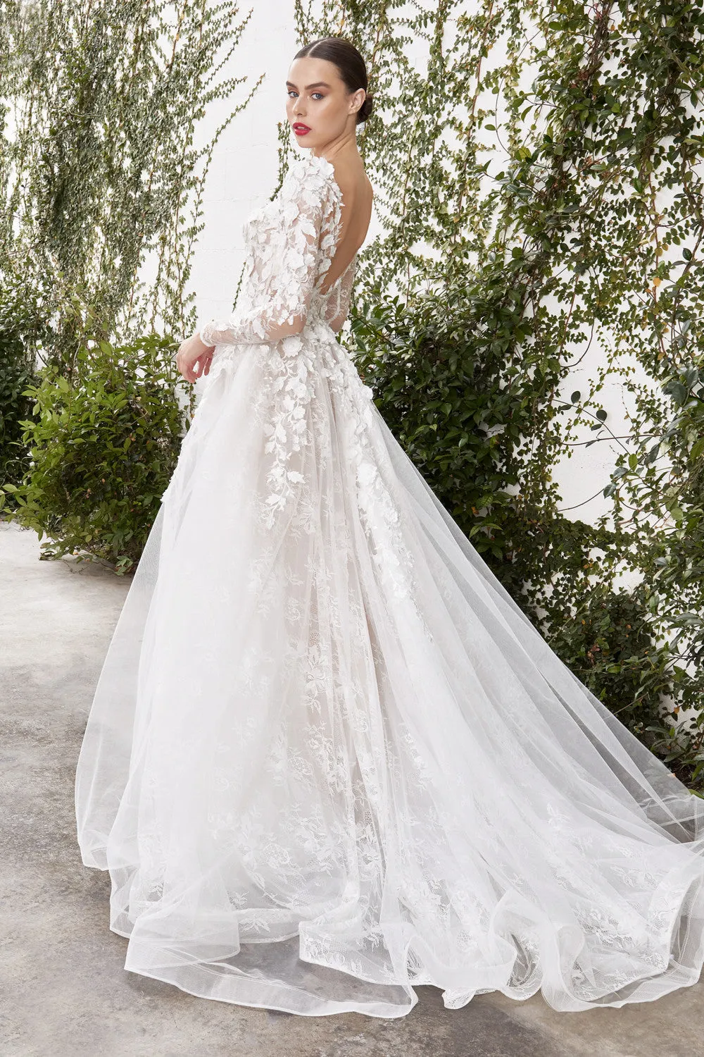 Anaissa | Long Sleeve Backless Bridal Gown w/ Train sold by Boutique 1861 product image thumbnail 4