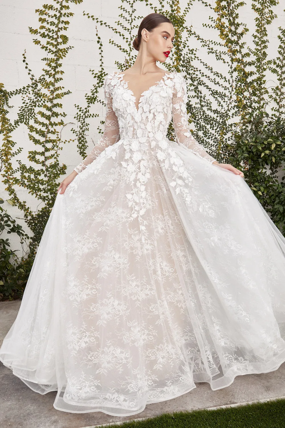 Anaissa | Long Sleeve Backless Bridal Gown w/ Train sold by Boutique 1861 product image thumbnail 3