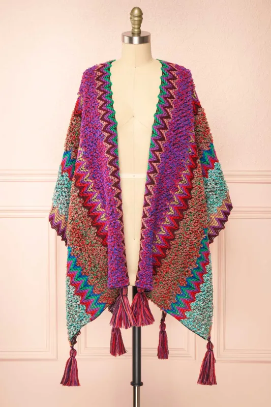 Eota | Multicoloured Poncho w/ Patterns sold by Boutique 1861