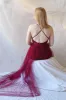 Kaia Burgundy | Sequin Gown sold by Boutique 1861