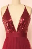 Kaia Burgundy | Sequin Gown sold by Boutique 1861
