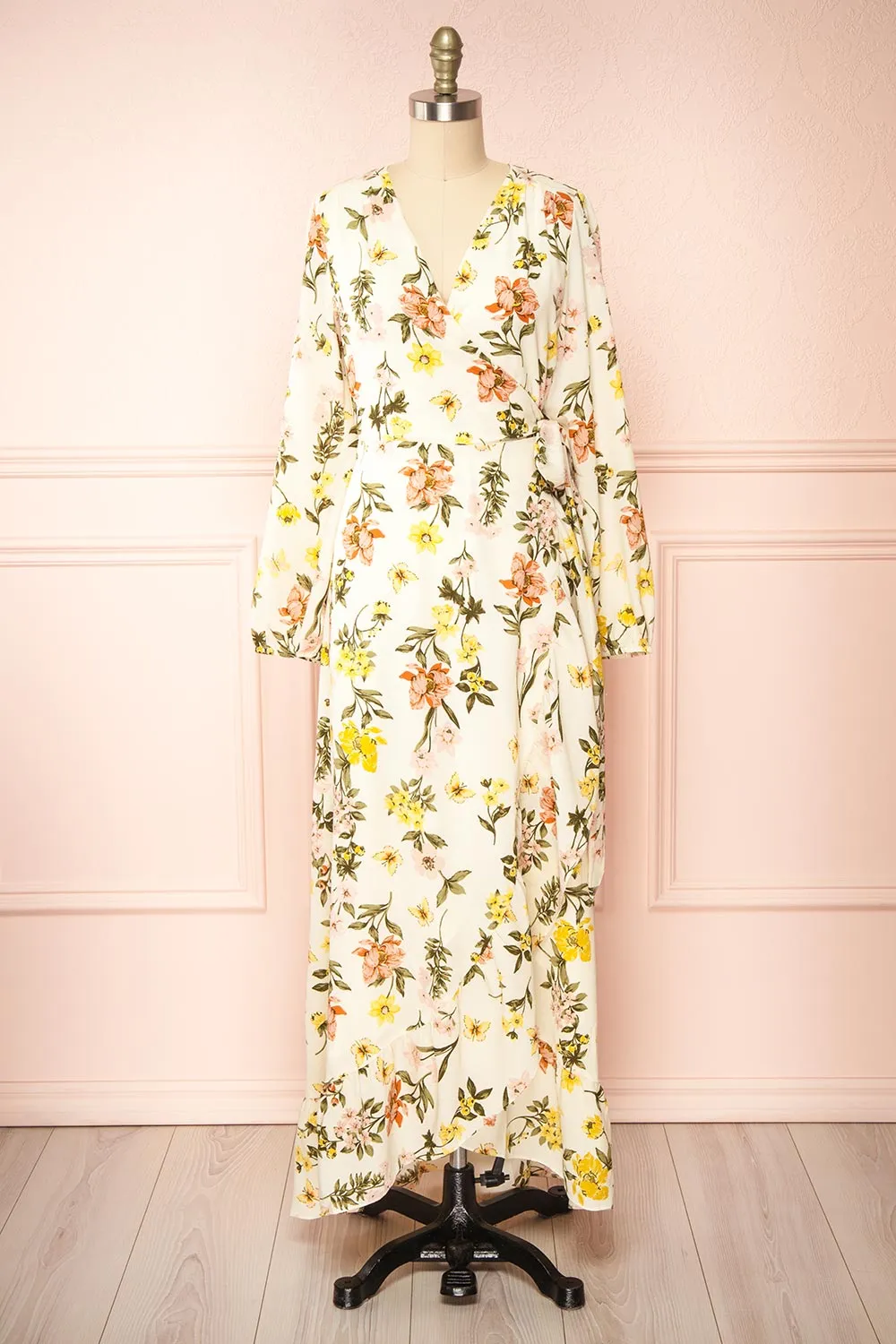 Ylena | Floral Maxi Wrap Dress w/ Ruffles sold by Boutique 1861