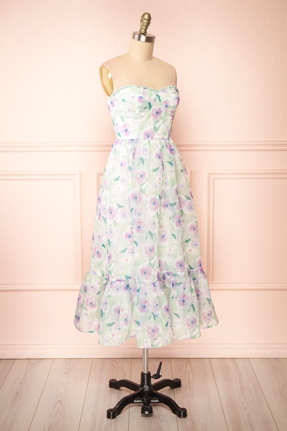 Junny | Bustier Floral Midi Dress sold by Boutique 1861 product image thumbnail 5