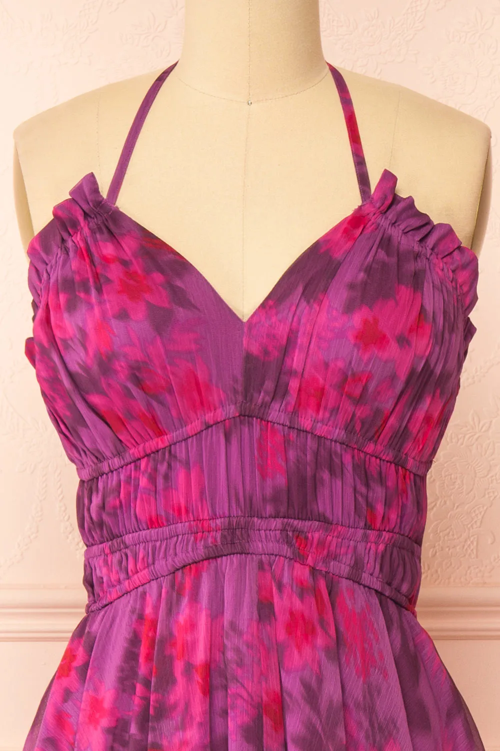 Jillian | Purple Floral Midi Dress sold by Boutique 1861 product image thumbnail 4