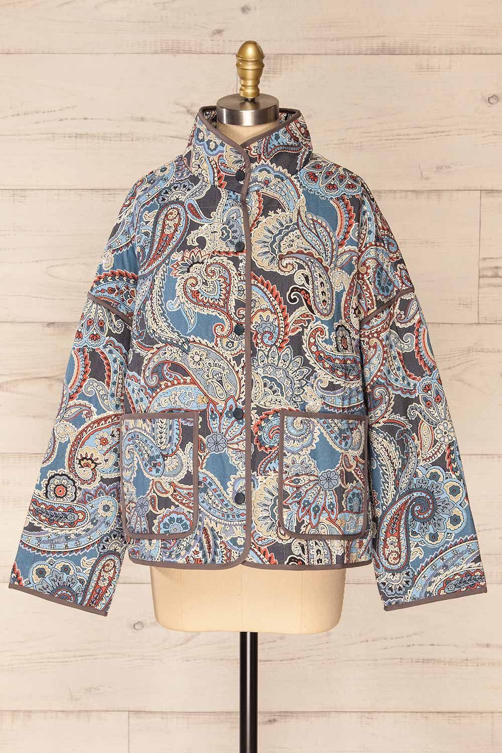 Santa Cruz Blue | Quilted Paisley Denim Jacket sold by Boutique 1861