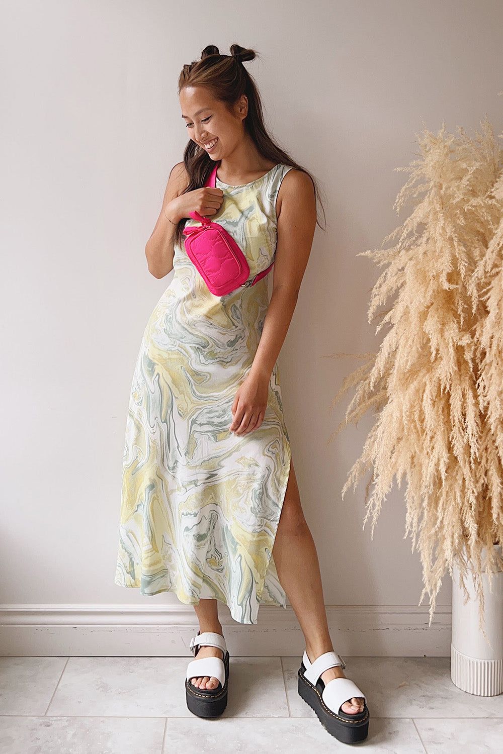 Reims | Green Marble Pattern Midi Dress sold by Boutique 1861 product image thumbnail 2