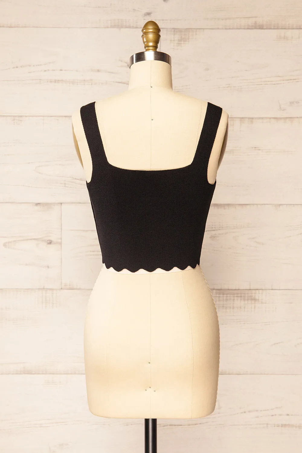 Shandaken Black | Cropped Top w/ Scalloped Hem sold by Boutique 1861 product image thumbnail 5