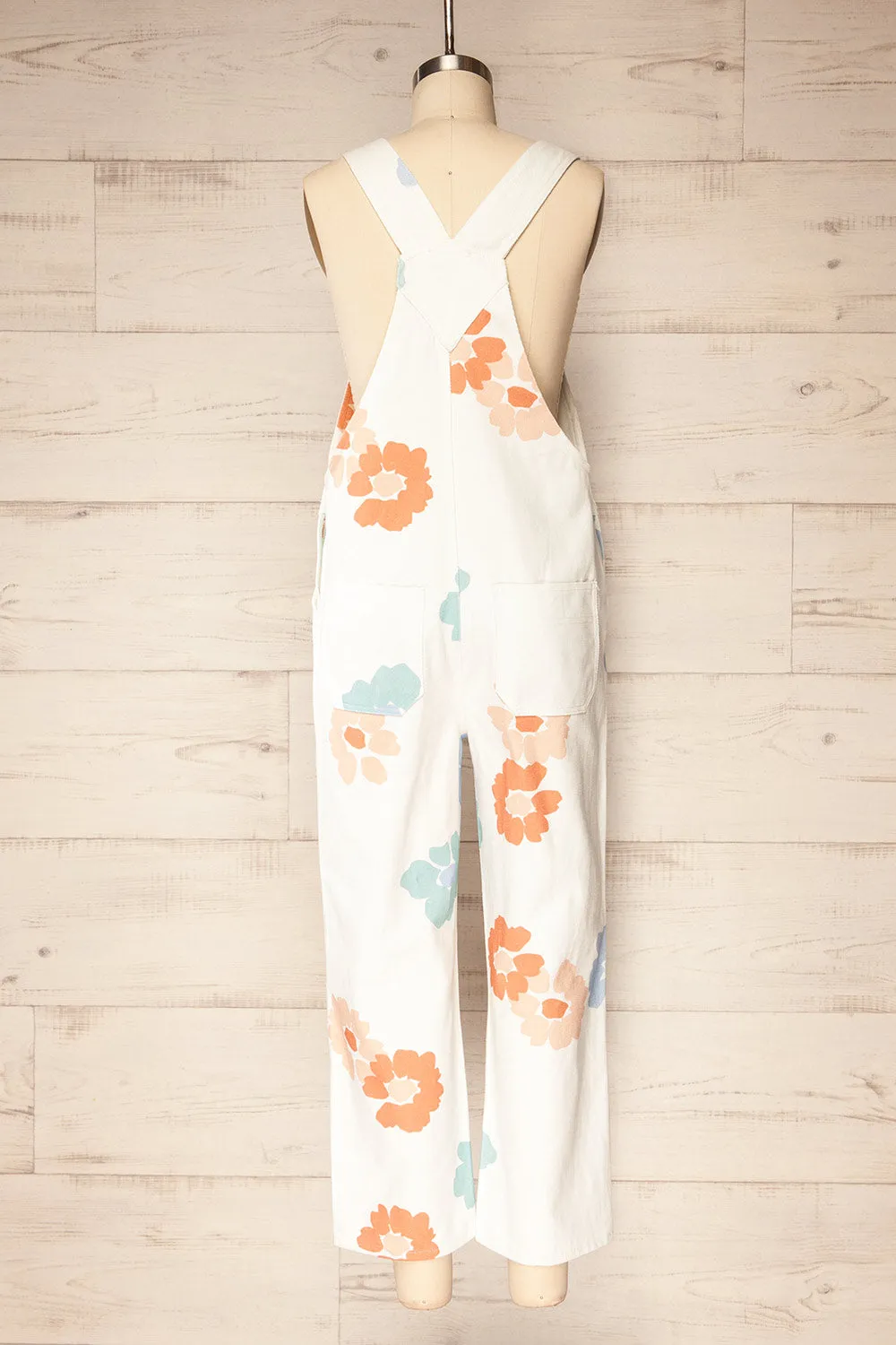 Claudius | White Floral Denim Overalls sold by Boutique 1861 product image thumbnail 5