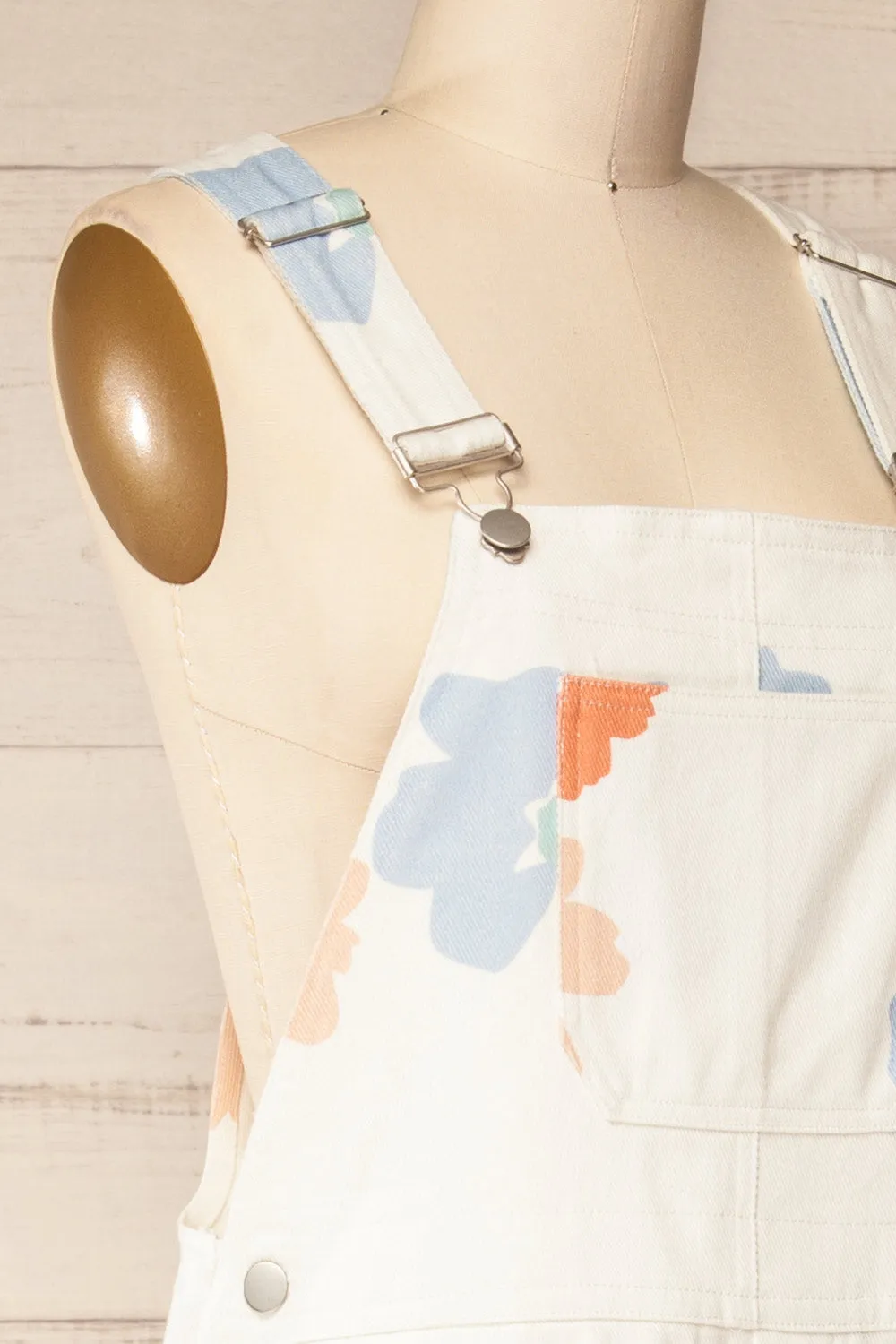 Claudius | White Floral Denim Overalls sold by Boutique 1861 product image thumbnail 4
