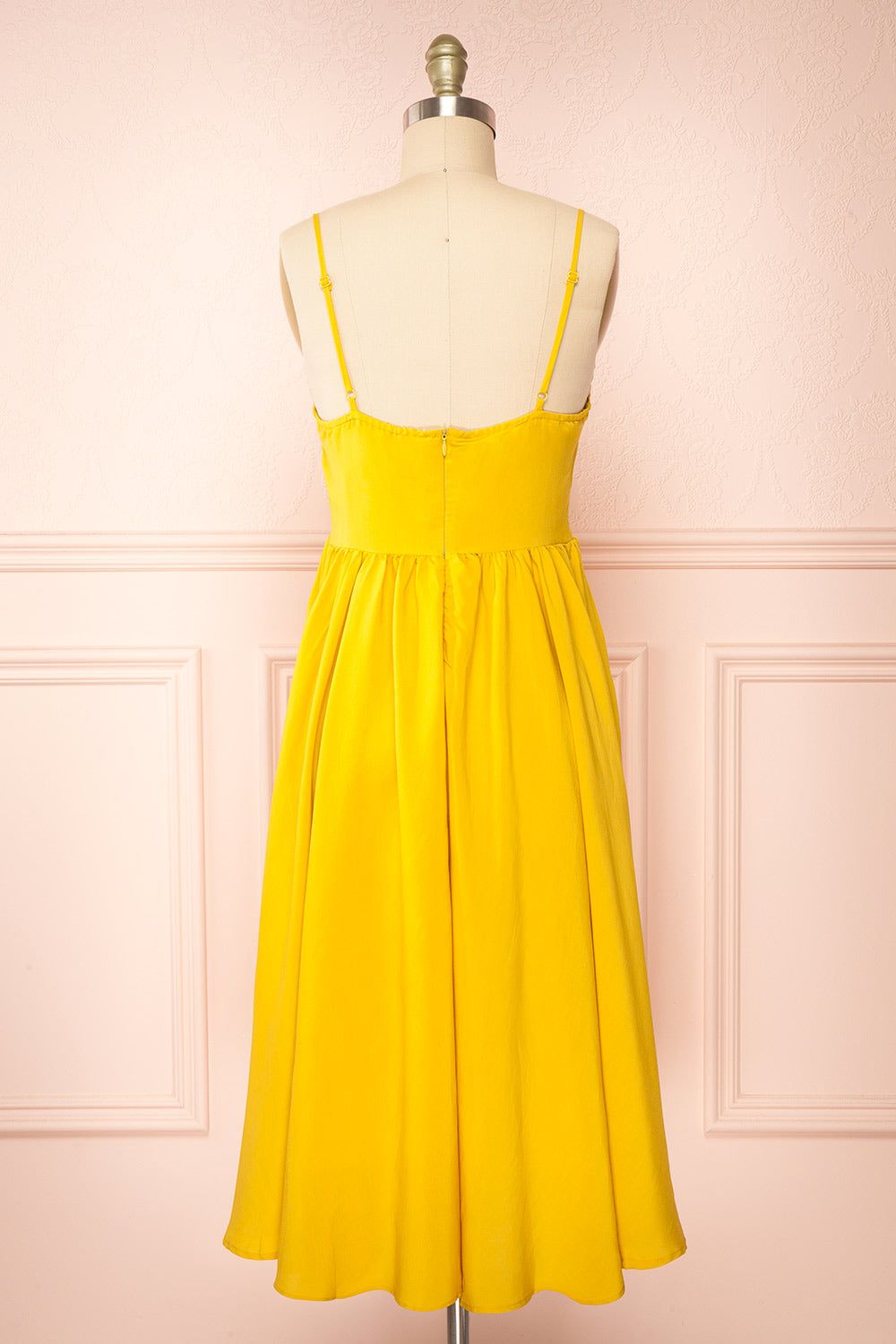 Kloe Yellow | Sleeveless A-line Midi Dress sold by Boutique 1861 product image thumbnail 6
