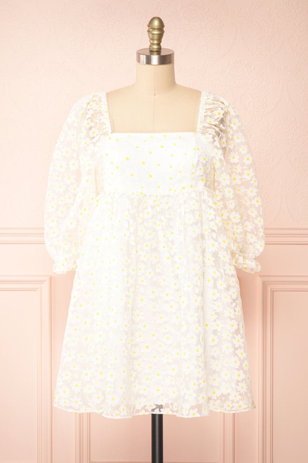 Bina | White Babydoll Dress w/ Daisies sold by Boutique 1861