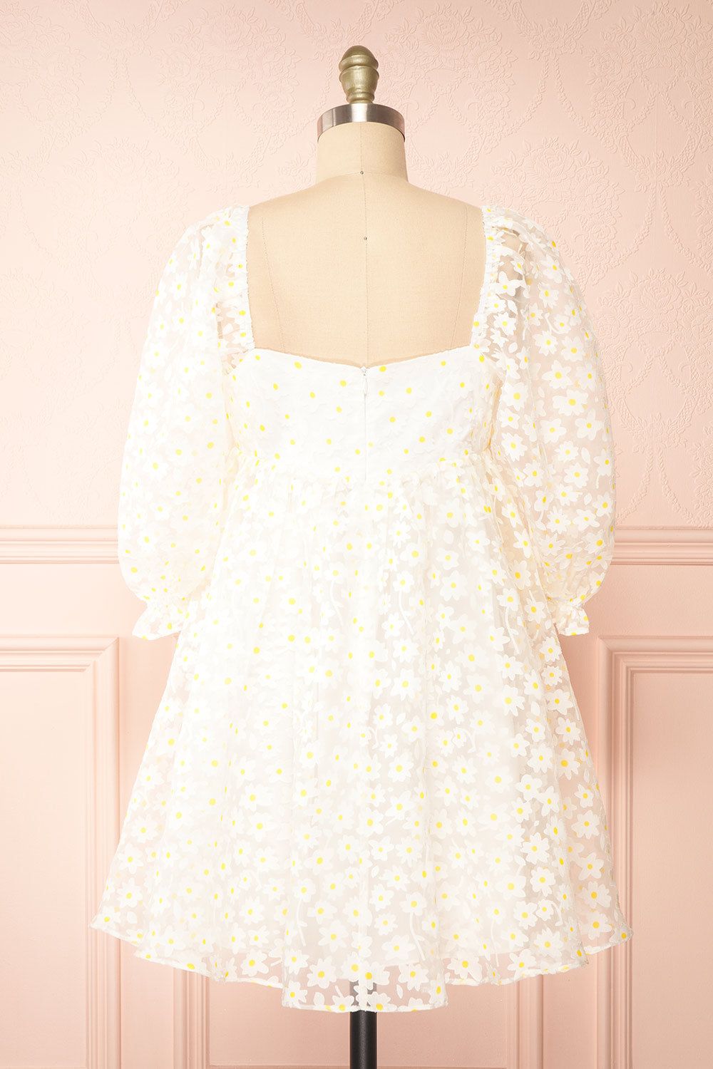 Bina | White Babydoll Dress w/ Daisies sold by Boutique 1861 product image thumbnail 5