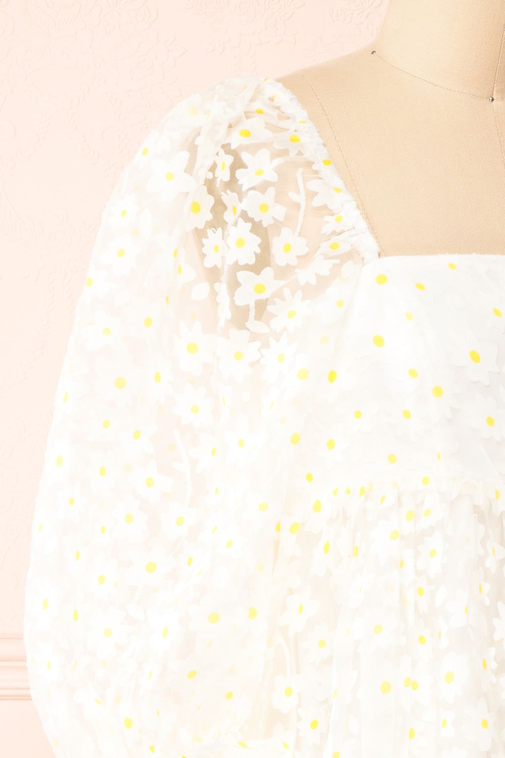 Bina | White Babydoll Dress w/ Daisies sold by Boutique 1861 product image thumbnail 4
