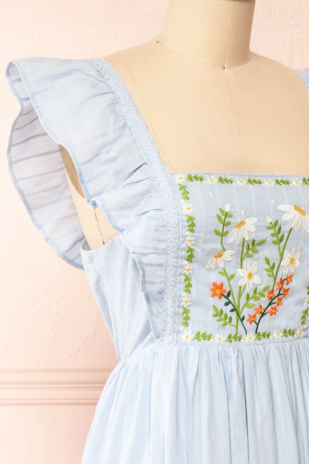 Thora Blue | Midi Dress w/ Floral Embroidery sold by Boutique 1861 product image thumbnail 5