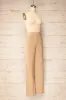 Kokola Beige | High-Waisted Straight Leg Pants sold by Boutique 1861