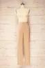 Kokola Beige | High-Waisted Straight Leg Pants sold by Boutique 1861