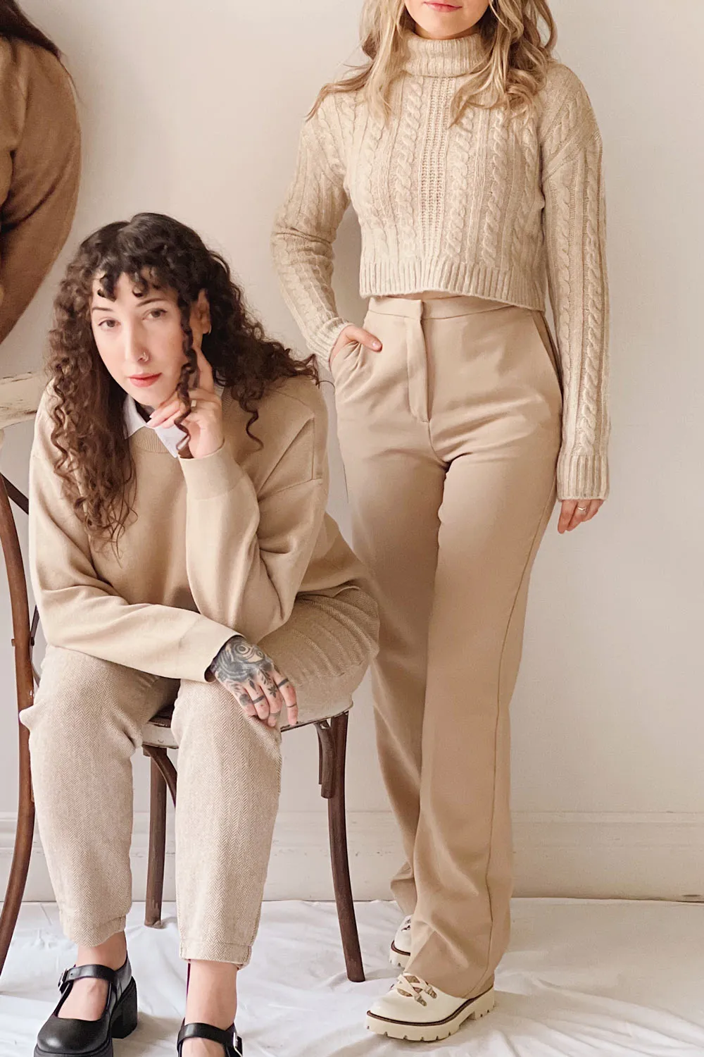 Kokola Beige | High-Waisted Straight Leg Pants sold by Boutique 1861 product image thumbnail 2